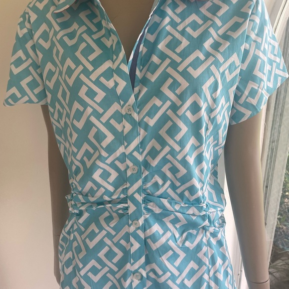 Dizzy Lizzie Dress Turquoise and White XL runs  VERY Small NWT - Picture 11 of 11